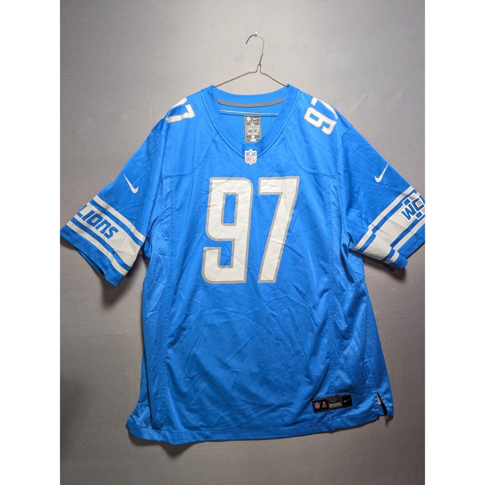 Detroit Lions Aidan Hutchinson's #97 Jersey Men 2XL Blue White Nike NFL Football